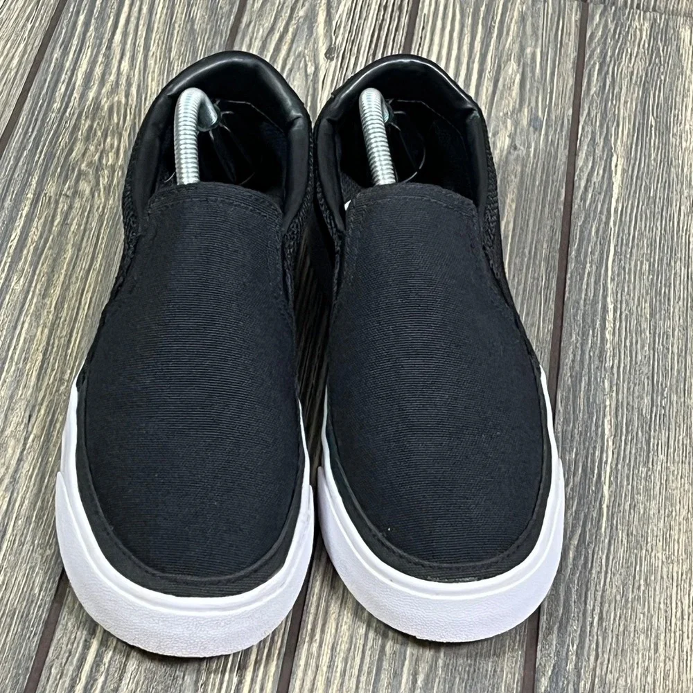 Nike Court Legacy Slip On Shoes Women 7.5 Black Canvas Sneakers CW6540-002 Skate